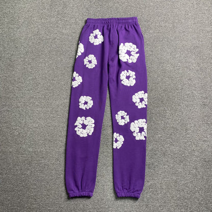 DENIM Tears Cotton Wreath Sweatpants - Purple Unisex Streetwear Limited Edition