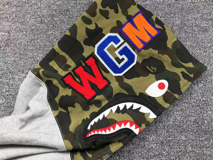 BAPE Camo Full Zip Hoodie Grey - Green Unisex Streetwear Limited Edition