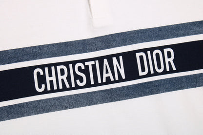Polo Christian Dior con logo a rayas