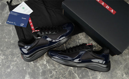 PRADA America's Cup Navy Sneakers - Black Unisex Streetwear Limited Edition