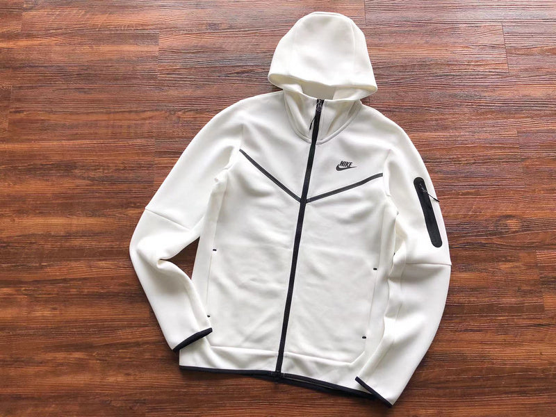 NIKE Tech Fleece Hoodie - - White Unisex Streetwear Limited Edition