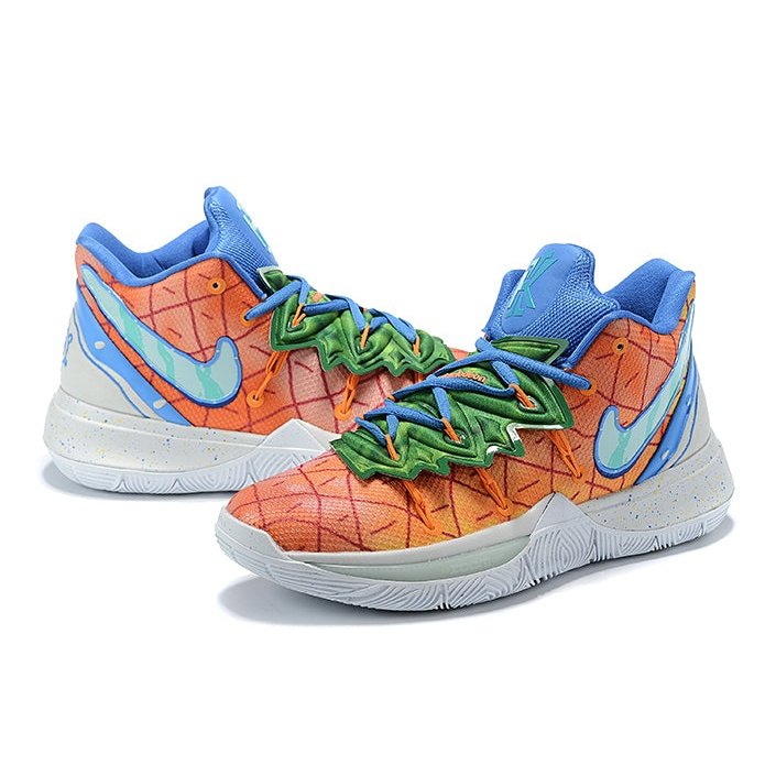 NIKE Kyrie 5 - Spongebob Pineapple House Pants - Red Unisex Streetwear Limited Edition - Introducing the Nike Kyrie 5 SpongeBob Pineapple House Edition, a basketball shoe that pays homage
