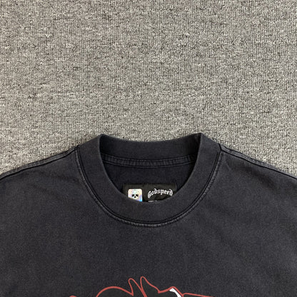 GODSPEED Racer Goldie T-shirt Washed - Black Unisex Streetwear Limited Edition