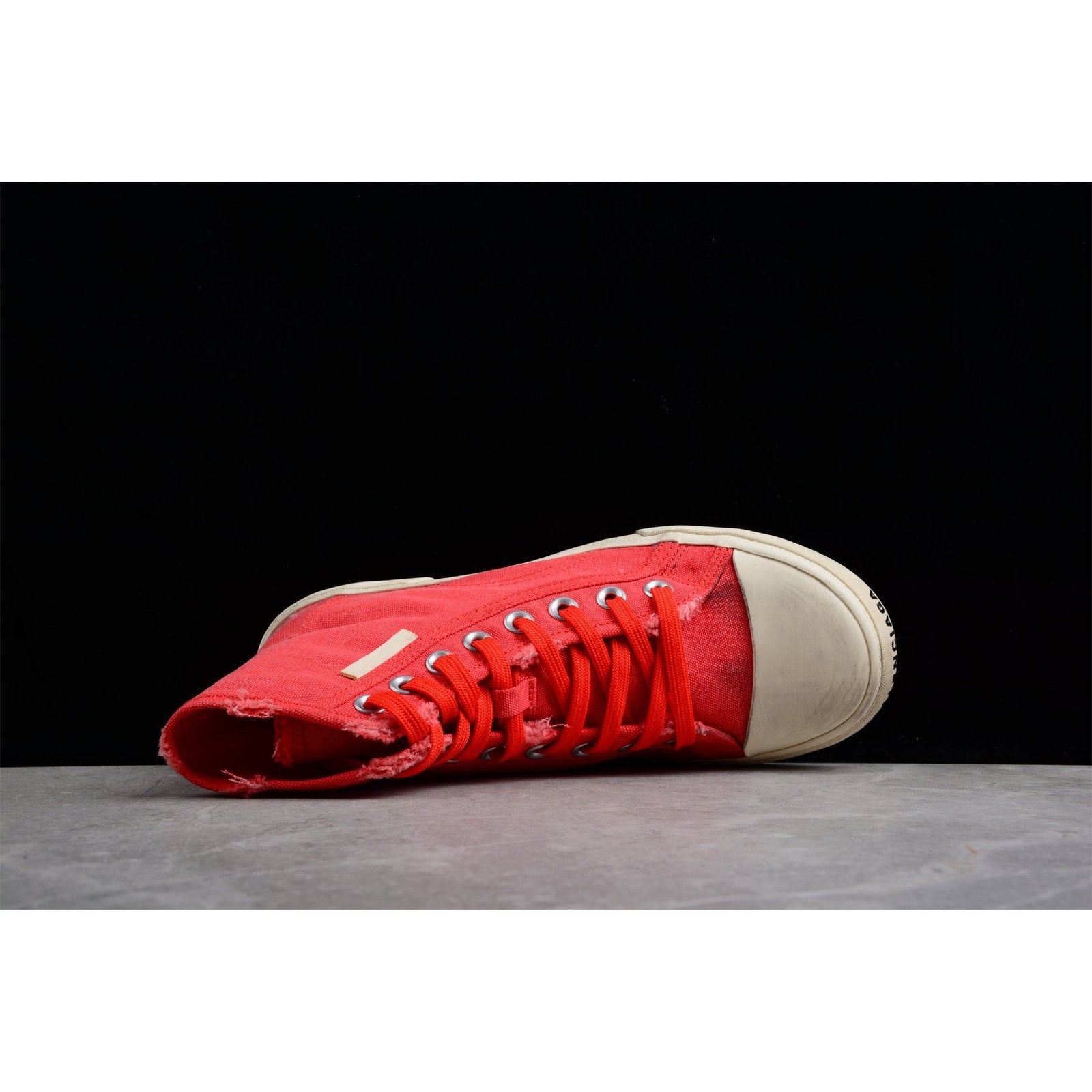 BALENCIAGA Paris High Vulc Destr - Sneakers - Red Unisex Streetwear Limited Edition - Introducing the BALENCIAGA Paris High Vulc Destr x Red, a bold fusion of edgy design