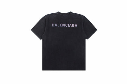 Balenciaga T-shirt With Washed Effect - Black Unisex Streetwear Limited Edition - <p dir='ltr'><span>Black t-shirt featuring a subtle washed effect for a vintage look. Minimalist design
