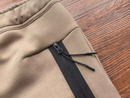 NIKE TECH FLEECE PANTS x SANDALWOOD/LIGHT BONE WHITE - close up - replica sneakers
