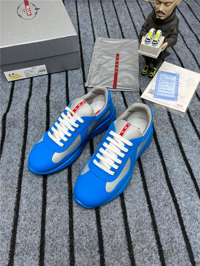 PRADA America's Cup Soft Rubber Silver Sneakers - Blue Unisex Streetwear Limited Edition
