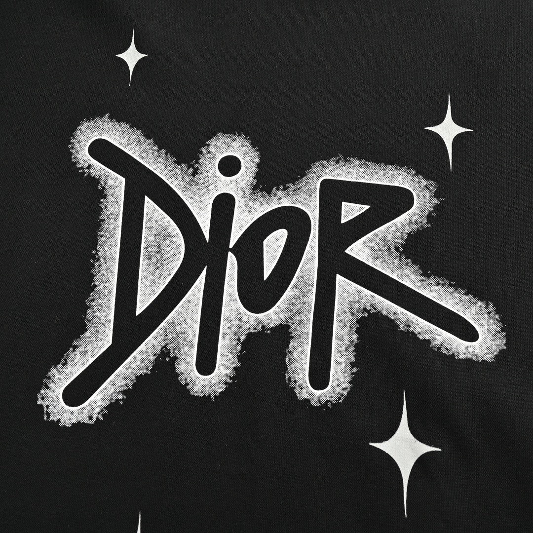 Camiseta Dior con estampado de estrella, negra