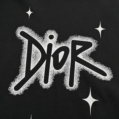 Camiseta Dior con estampado de estrella, negra