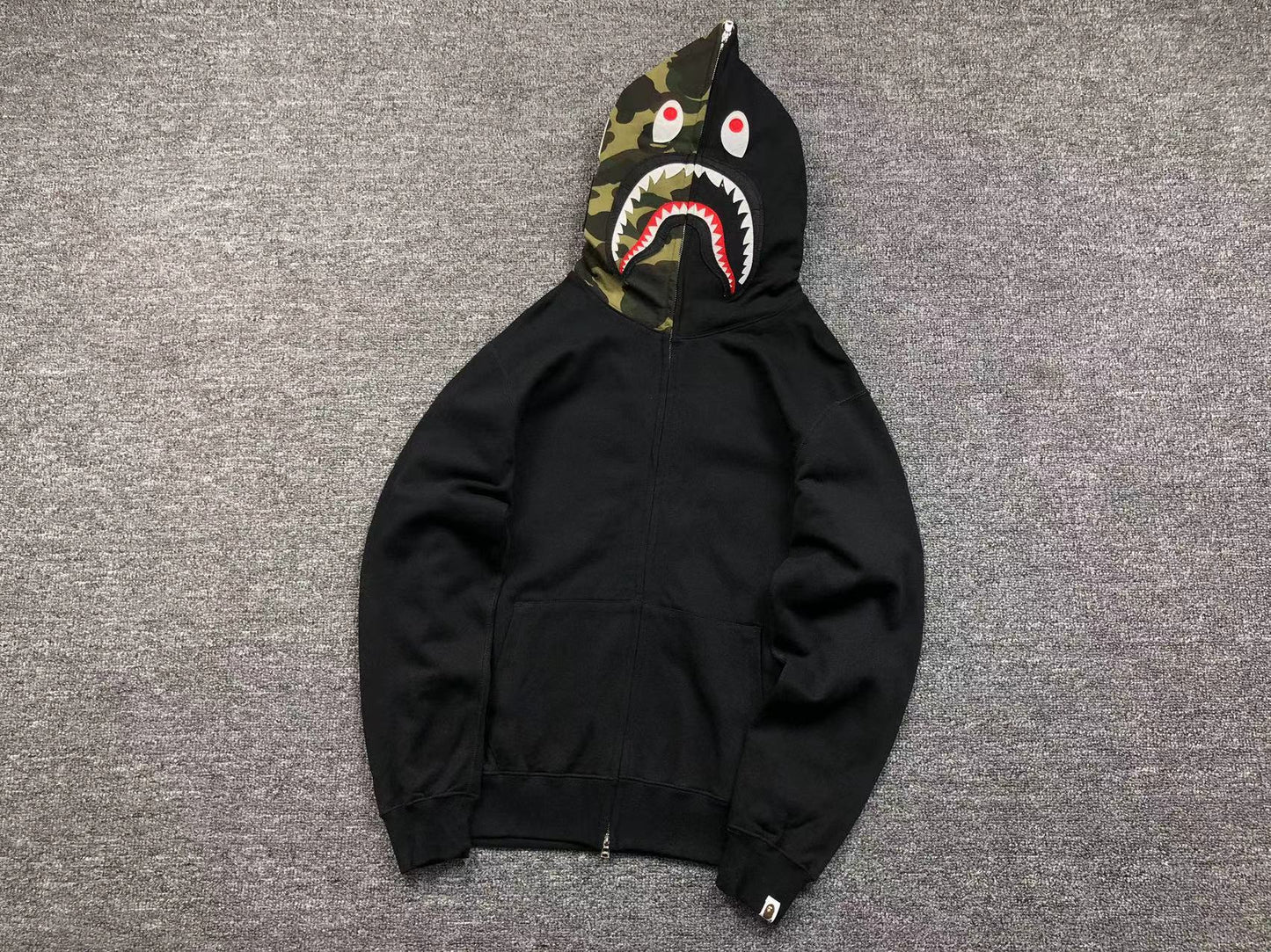 BAPE Shark Full Zip Hoodie - Black Unisex Streetwear Limited Edition