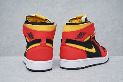 JORDAN 1 High Zoom Air Cmft - Chile Red Sneakers - Black Unisex Streetwear Limited Edition