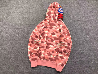 BAPE - Barbie Dot Camo Shark Full Zip Hoodie - Pink Unisex Streetwear Limited Edition