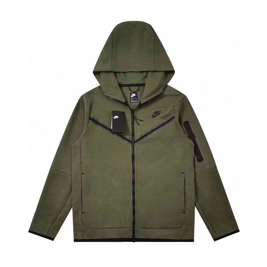NIKE Tech Fleece Hoodie - Archeo - Brown Unisex Streetwear Limited Edition - The NIKE TECH FLEECE HOODIE ARCHEO BROWN - REPLICA merges modern sportswear innovation with a