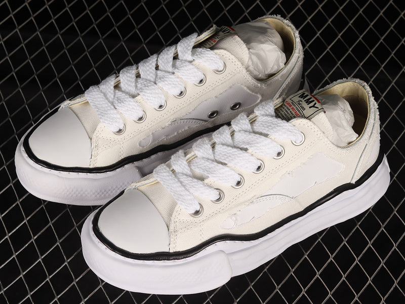 MAISON Mihara Yasuhiro Peterson Og Sole Canvas Low Sneakers - White Unisex Streetwear Limited Edition