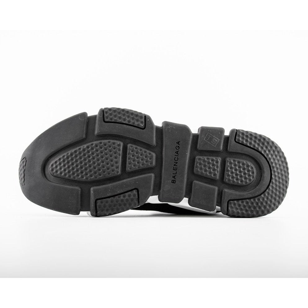 BALENCIAGA Speed Trainer - White - Black Unisex Streetwear Limited Edition - The Balenciaga Speed Trainer x Black White Black edition presents a striking monochromatic design that