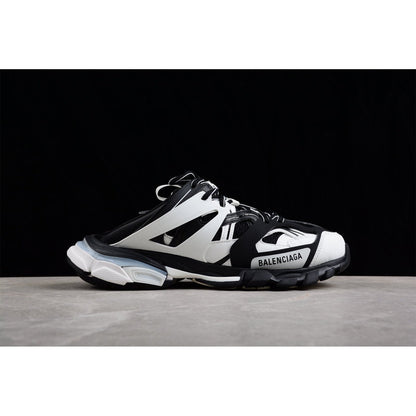 BALENCIAGA Track Mule - White - Black Unisex Streetwear Limited Edition - Introducing the BALENCIAGA Track Mule x Black White, a fusion of athletic innovation and modern