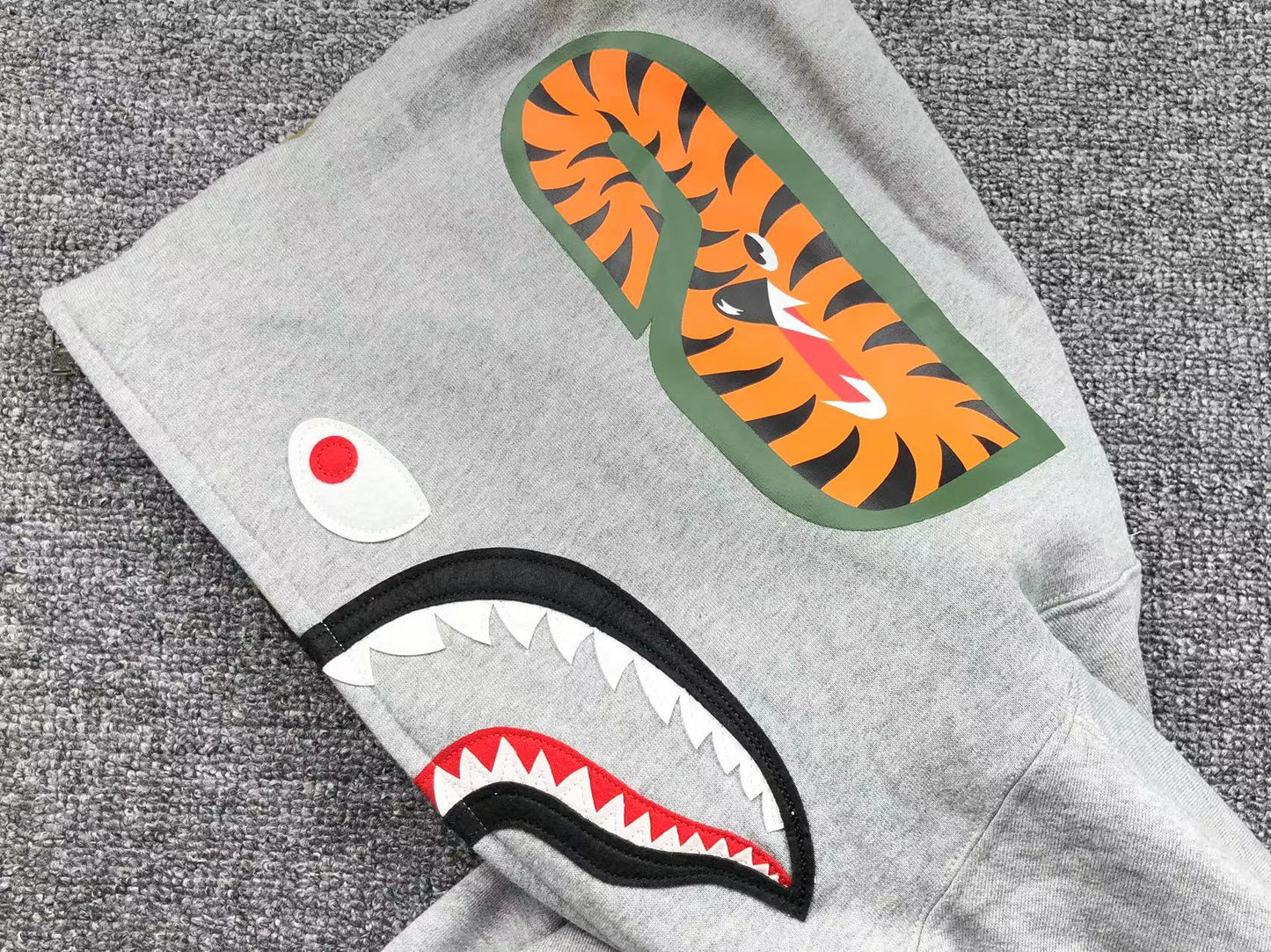 BAPE Camo Full Zip Hoodie Grey - Green Unisex Streetwear Limited Edition