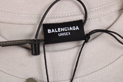 CAMISETA GRIS CON LOGOTIPO DE BALENCIAGA