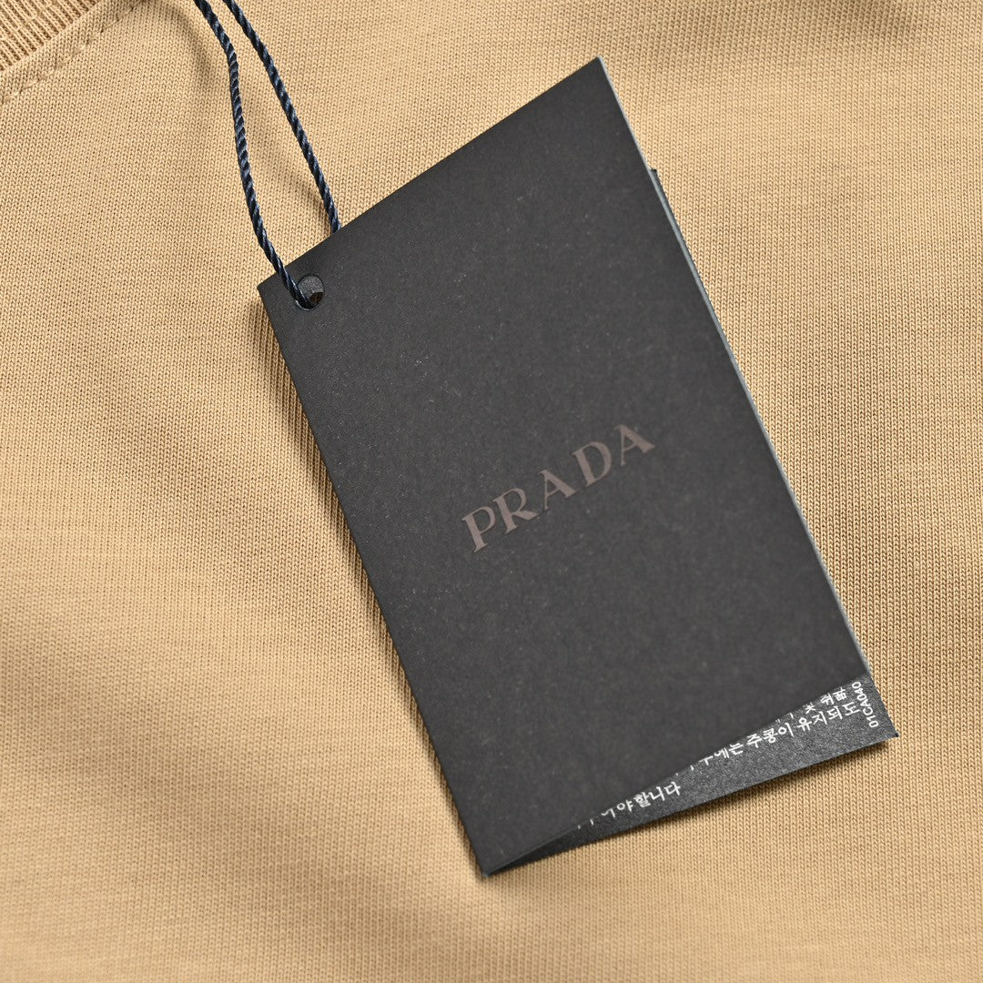 Prada Milano Beige Logo T-Shirt - logo - replica sneakers