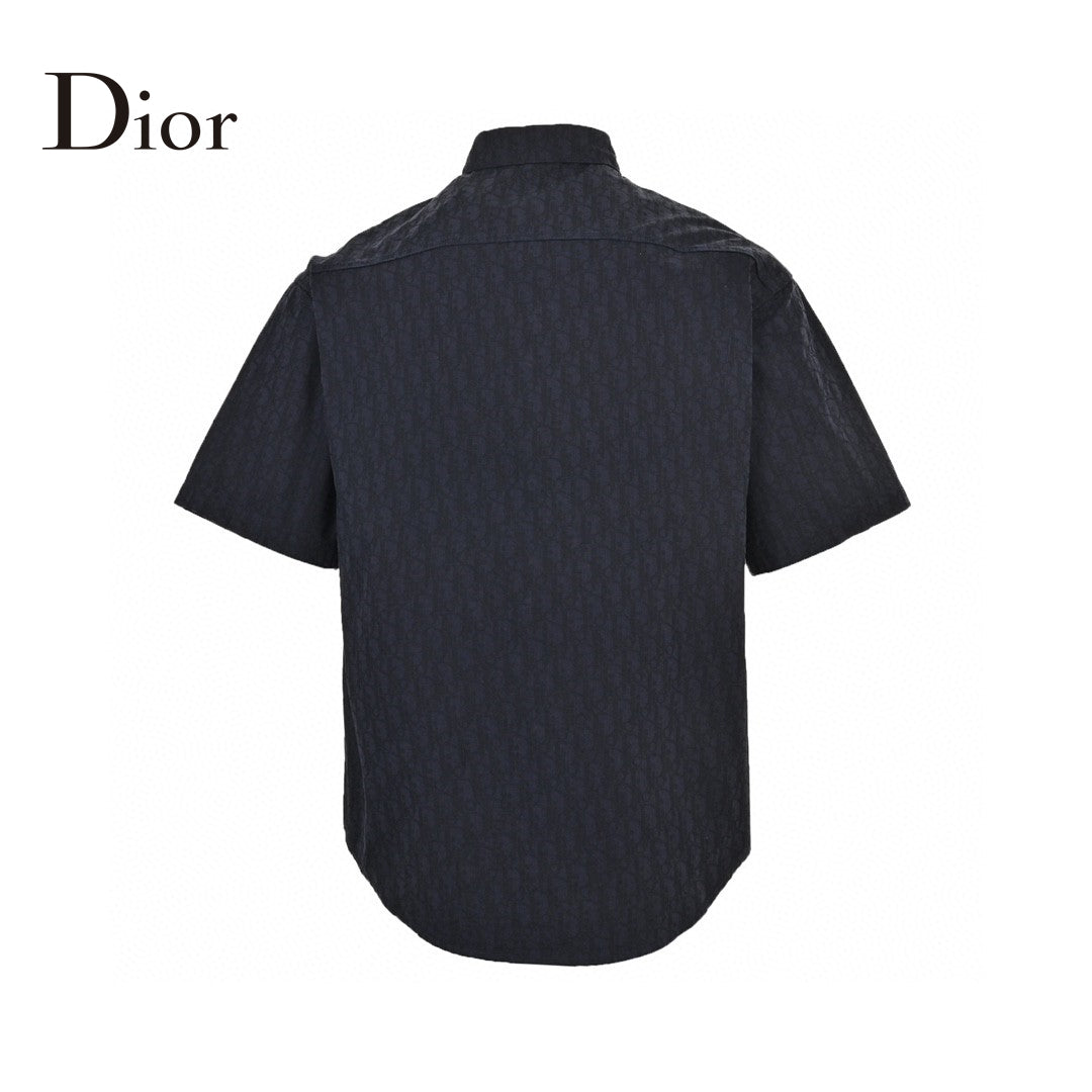 Chemise noire à manches courtes Dior