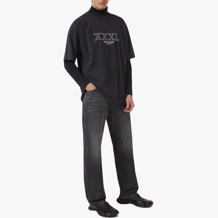 Camiseta negra con logo BALENCIAGA XXXL