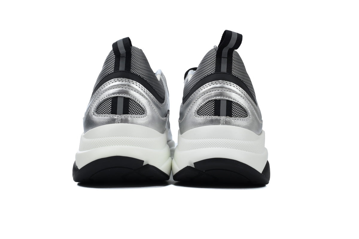 DIOR B22 Silver Sneakers - Black Unisex Streetwear Limited Edition