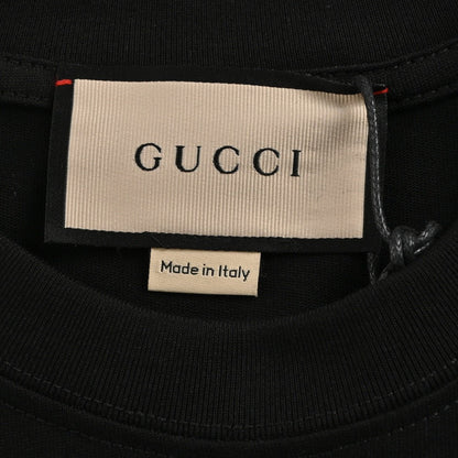 Camiseta negra Gucci con estampado de dragón