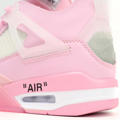 JORDAN 4 - Off-white Rose Peach Sneakers Unisex Streetwear Limited Edition - Introducing the Jordan 4 x Off-White Rose Peach, a harmonious blend of urban edge and