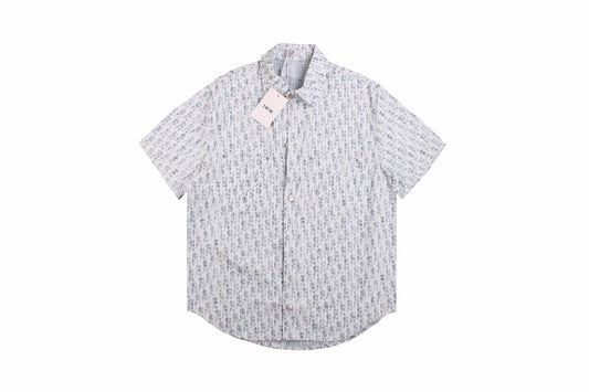 Dior Monogram Shirt (blue - White) Unisex Streetwear Limited Edition - <p dir='ltr'><span>This Dior shirt features a subtle monogram pattern in blue and white. The