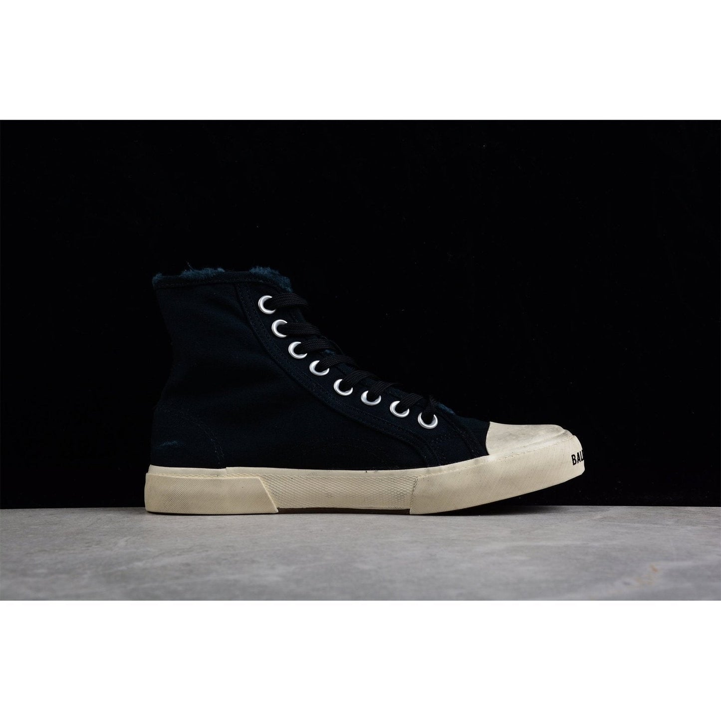 BALENCIAGA Paris High Vulc Destr - Sneakers - Black Unisex Streetwear Limited Edition - Introducing the BALENCIAGA Paris High Vulc Destr x Black, an avant-garde masterpiece blending high fashion