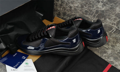 PRADA America's Cup Navy Sneakers - Black Unisex Streetwear Limited Edition