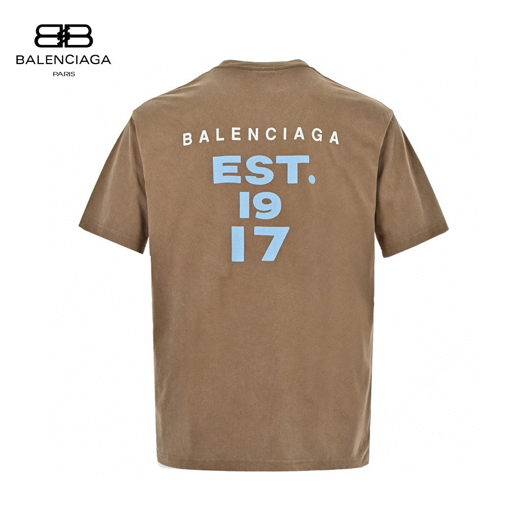 Balenciaga T-shirt - Berlin Graphic - Black Unisex Streetwear Limited Edition - <span>This Balenciaga t-shirt features a minimalist design with the text 'Balenciaga' inside a green rectangular