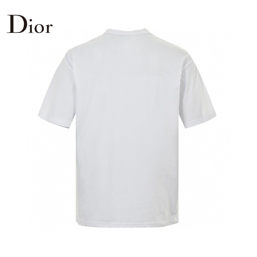 Camiseta Dior - Logotipo vertical multicolor