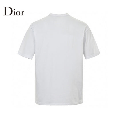 Camiseta Dior - Logotipo vertical multicolor