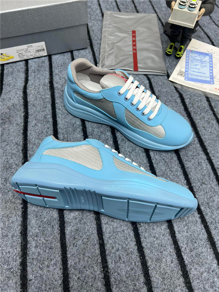 PRADA America's Cup Soft Rubber Light Silver Sneakers - Blue Unisex Streetwear Limited Edition