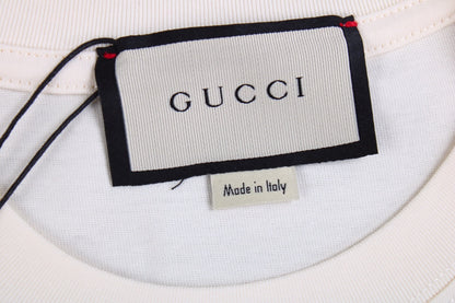 Camiseta Gucci con estampado de setas (Crema)