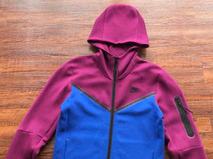 NIKE Tech Fleece Hoodie - Sangria - Game Royal - Red Unisex Streetwear Limited Edition