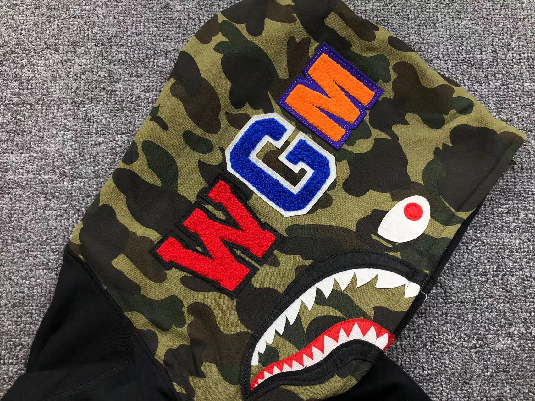 BAPE Shark Full Zip Hoodie - Black Unisex Streetwear Limited Edition