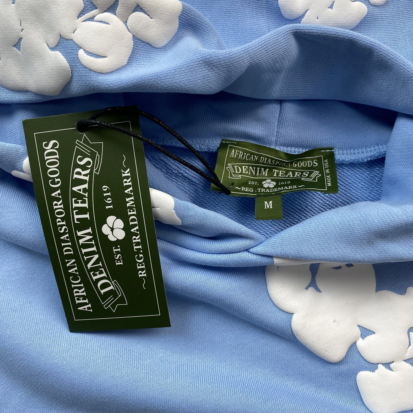 SUDADERA CON CAPUCHA DENIM TEARS CORONA DE ALGODÓN AZUL BEBÉ