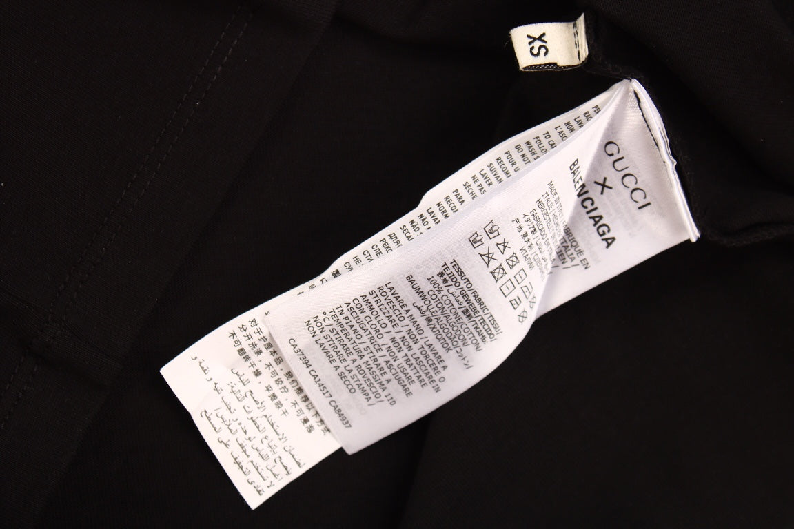 Camiseta negra GUCCI x BALENCIAGA DRIP LOGO