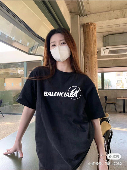 T-SHIRT NOIR AVEC LOGO BALENCIAGA