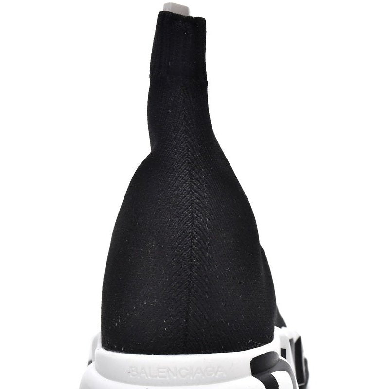 BALENCIAGA Speed Graffiti Trainer - White - Black Unisex Streetwear Limited Edition - The Balenciaga Speed Graffiti Trainers x Black White edition infuses the brand's futuristic silhouette with
