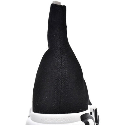 BALENCIAGA Speed Graffiti Trainer - White - Black Unisex Streetwear Limited Edition - The Balenciaga Speed Graffiti Trainers x Black White edition infuses the brand's futuristic silhouette with