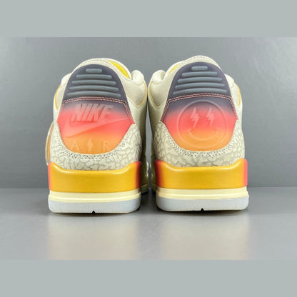 JORDAN 3 Retro Sp - J Balvin Medellin Sunset - Red Unisex Streetwear Limited Edition - Experience the vibrant energy of Medellin with the JORDAN 3 RETRO SP x J BALVIN