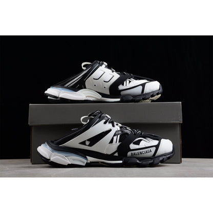BALENCIAGA Track Mule - White - Black Unisex Streetwear Limited Edition - Introducing the BALENCIAGA Track Mule x Black White, a fusion of athletic innovation and modern