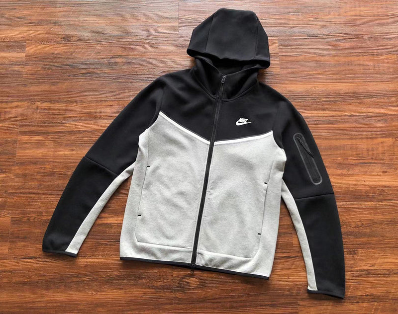 NIKE Tech Fleece Hoodie - - Grey - Black Unisex Streetwear Limited Edition