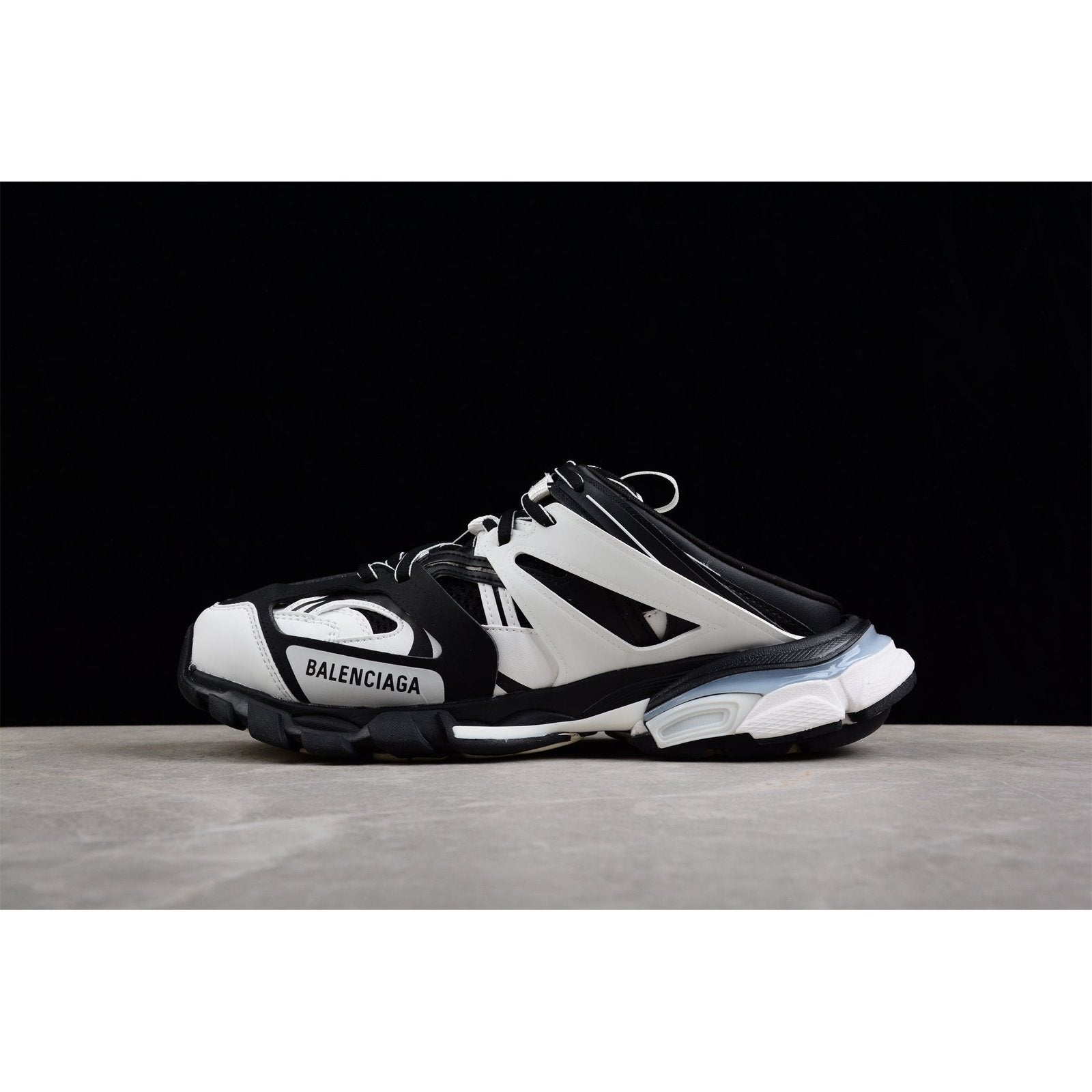 BALENCIAGA Track Mule - White - Black Unisex Streetwear Limited Edition - Introducing the BALENCIAGA Track Mule x Black White, a fusion of athletic innovation and modern