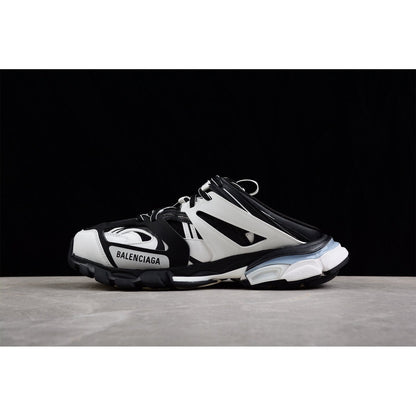 BALENCIAGA Track Mule - White - Black Unisex Streetwear Limited Edition - Introducing the BALENCIAGA Track Mule x Black White, a fusion of athletic innovation and modern