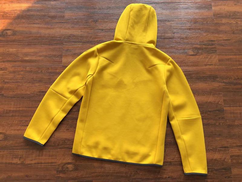 NIKE Tech Fleece Hoodie - - Yellow Unisex Streetwear Limited Edition - The NIKE TECH FLEECE HOODIE YELLOW - REPLICA combines modern sportswear innovation with bold streetwear