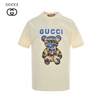 Gucci T-shirt With Bear Graphic - Cream Unisex Streetwear Limited Edition - <span>Charming and trendy. Features a colorful bear graphic with the Gucci logo. Made from premium